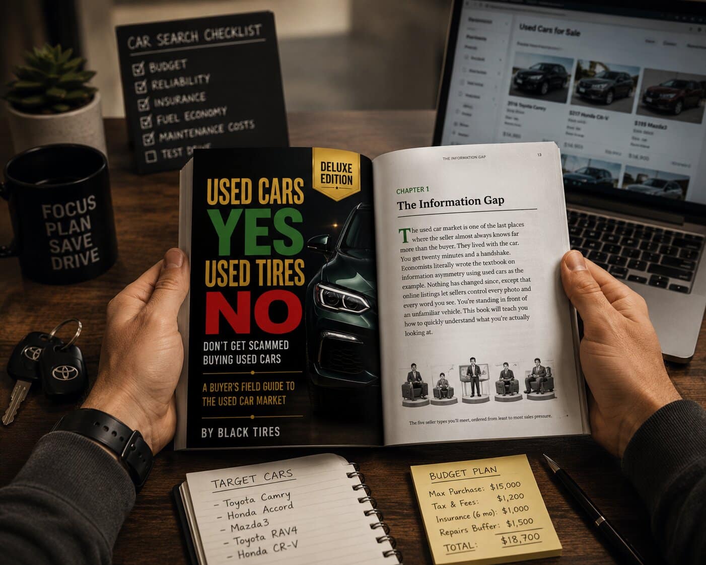 The guide being used while shopping for a used vehicle