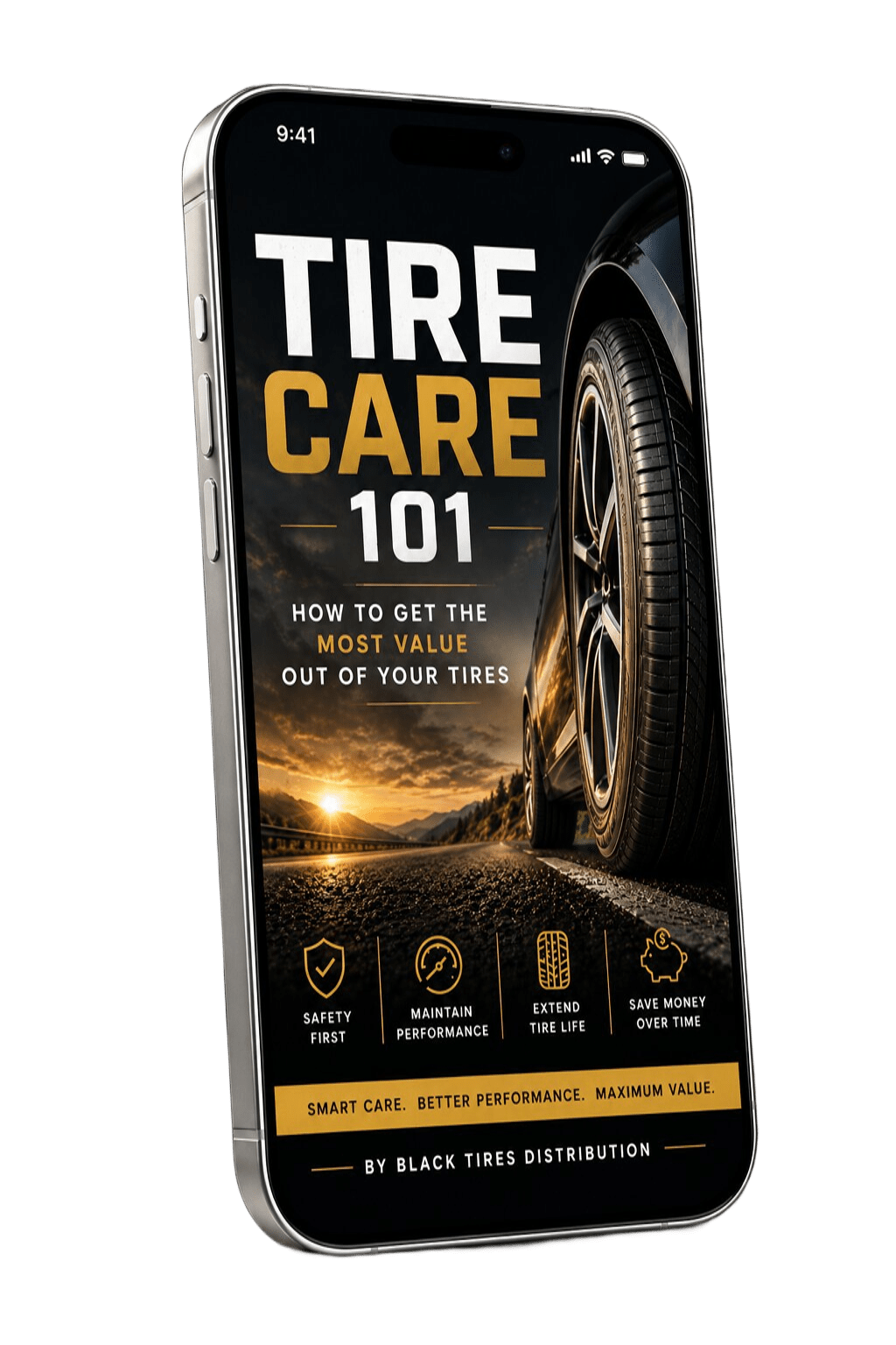 Tire Care 101 ebook on a mobile device